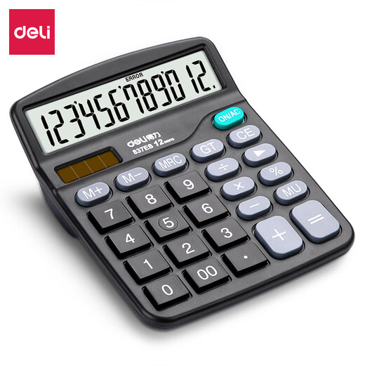 
Deli Desktop Office Calculator Small financial dedicated 12-bit large screen desktop computer Office stationery supplies [Dual power supply] 837ES