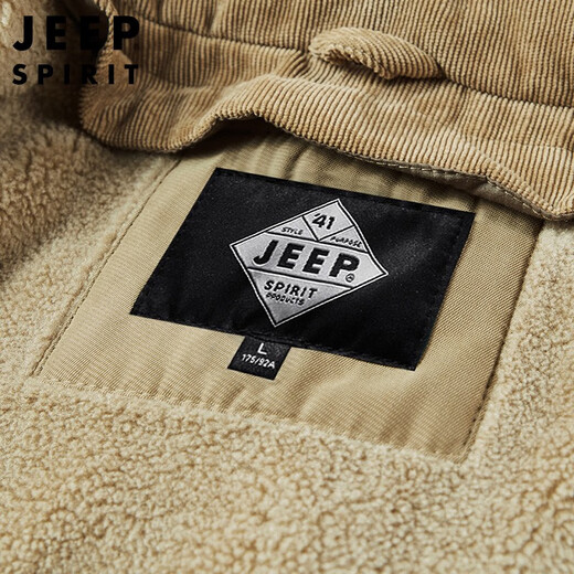
Jeep (JEEP) Jeep Cotton Clothes Men's Mid-Length Winter Plus Fleece Thickened Removable Inner Boat Hooded Jacket Large Size New Multi-Bag JC0089 Khaki L