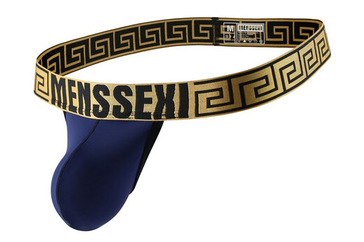 Pleasing men's large bag underwear without straps, cremaster shaping, sexy and comfortable, sexy thong GA S2.2 feet-2.4 feet, black