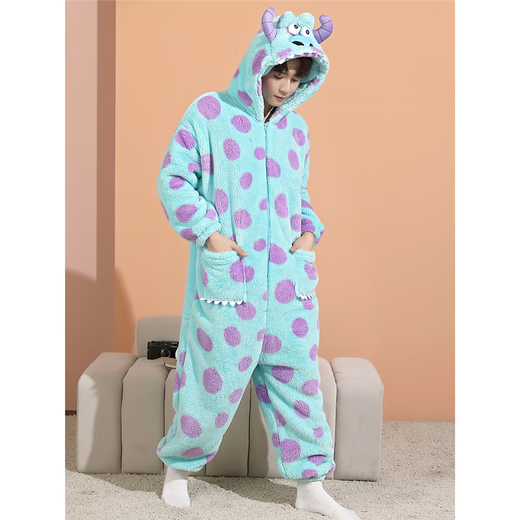 Shantoulin Village Shark Herren Herbst und Winter Großgröße einteiliger Pyjama 2024 Teenager Plüsch verdickte Korallenfell Heimkleidung ypf einteilig 3891 Braune Hirsche M Größe 160c/95jin [Jin gleich 0,5 kg]