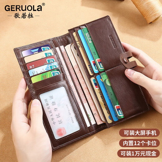 Geruola Herren Brieftasche Langes Leder -Brieftaschen -Karten -Bag -Bag Herren Brieftasche 2025 Neue Brieftasche Herrenbeutel Schwarz