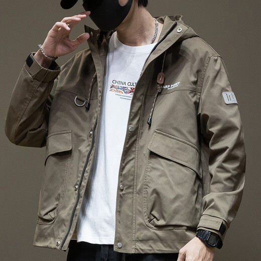 Romon Jacket Men's New 2024 Spring and Autumn Work Jacket Men's Autumn Fashion Brand Spring and Autumn Large Size Casual Men's Clothes 1502 Black Jacket 2XL Size