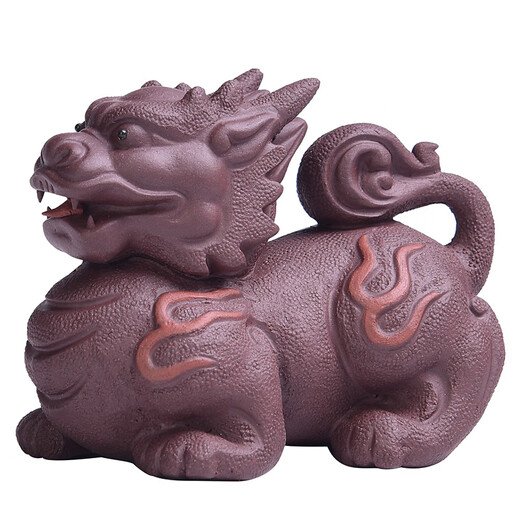 Jiaoxia Yixing purple sand handmade fire unicorn tea pet household fire unicorn tea tray ornaments tea toy tea pet tea ceremony accessories Yixing purple sand tea pet fire unicorn