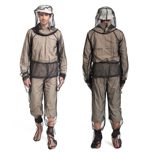 He Jiagong outdoor adventure camping mesh anti-mosquito clothing four-piece set fishing anti-mosquito bite clothes pants hand anti-mosquito pants S/M