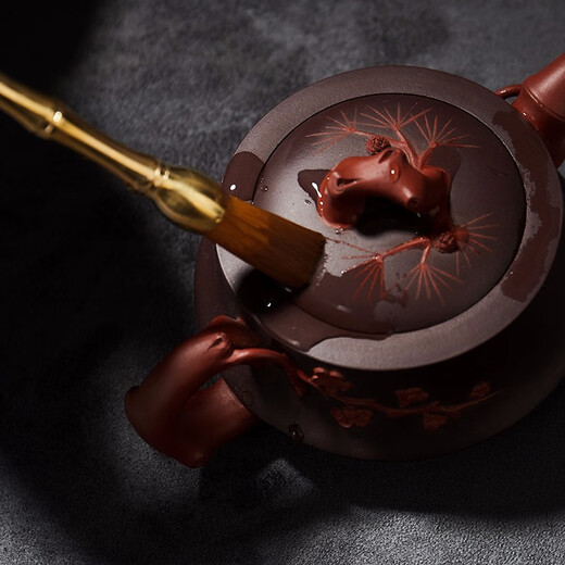 Rongshantang Brass Tea Ceremony Six Gentlemen Household Tea Clips Tea Knives Kettle Pen Tea Shovel Kung Fu Tea Accessories Brass Tea Ceremony Six Gentlemen - Yujing Red Copper Color