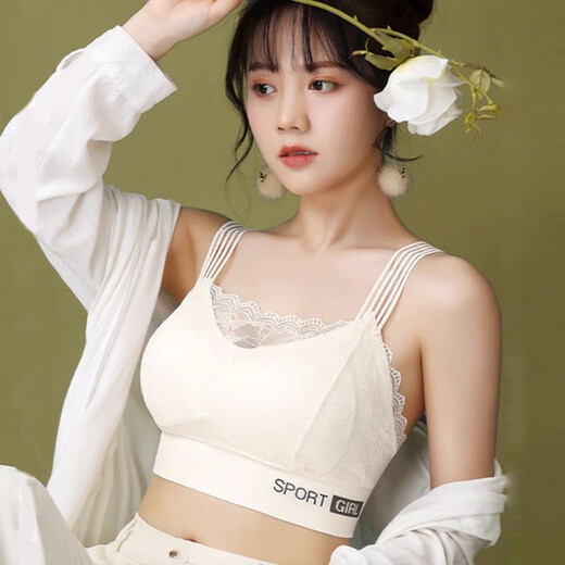 MORIMUIR Neue BH-Körbchen-Unterwäsche für Damen, Stretch, Spitze, Schönheitsweste, Schlinge, atmungsaktiv, Sport, weiches Oberteil, bequem, ohne Stahlring, Grün, L, empfohlen 105–130 Jin Jin entspricht 0,5 kg