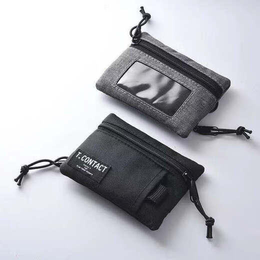Luoyide (Luoyide) Nueva billetera de monedas Simple bolsas de transporte de billetera Pequeña versátil exquisita Pequeña billetera multifuncional Valentín chino Gris con cordón