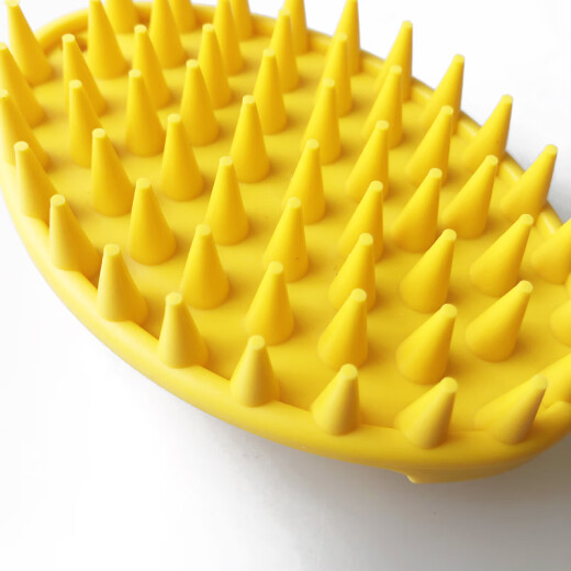 hellopet brush pet cat and dog bath hand brush bath massage brush convenient and comfortable ship mark bath brush H614-yellow