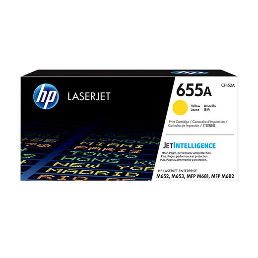 HP (HP) Оригинальный 655A Caner Cartridge CF450/451A, подходящий для M652/M653/M681/M682 серии принтер CF452A Желтый тонер картридж приблизительно 10 500 страниц
