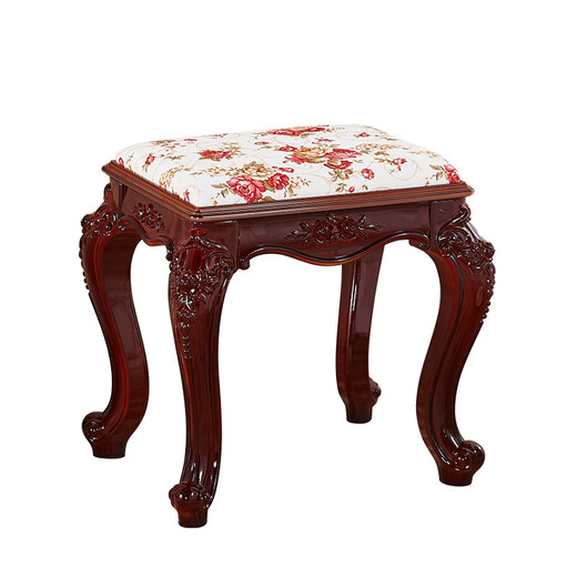 Okwen guzheng stool piano stool single European dressing table stool American makeup chair Chinese classical household square stool round stool dark brown (round) stool brown surface