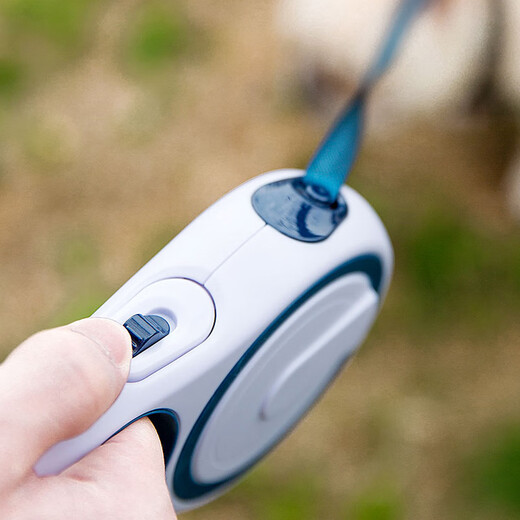 Jiashigao dog chain dog walking leash automatic telescopic leash chain medium and large dog Teddy golden retriever supplies blue and white - 5 meters