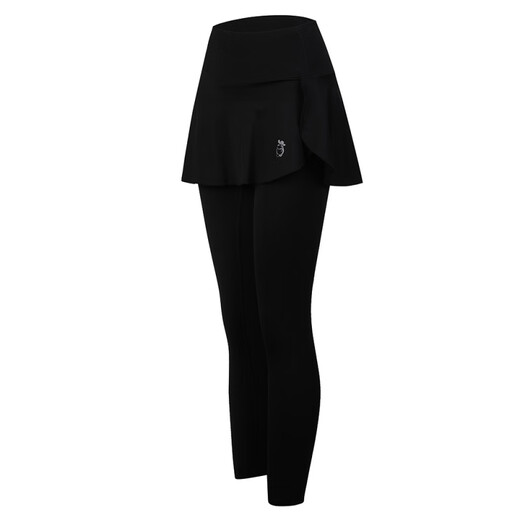 KEJIMITAO fake two-piece fitness pants for women, tight-fitting large size running sports culottes, badminton trousers, quick-drying yoga pants, three-quarter culottes L