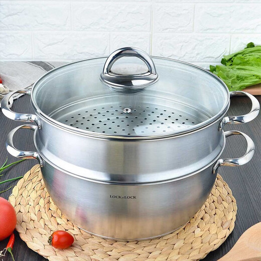 LOCK&LOCK 28CM two-layer steamer set 304 stainless steel LCM2287SW-2