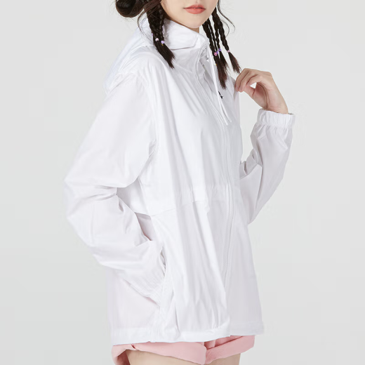 Nike (NIKE) Jacket Women's Spring New Casual Outdoor Sports Comfortable Breathable Hooded Quick-Drying Windproof Jacket DM6180-100 White L