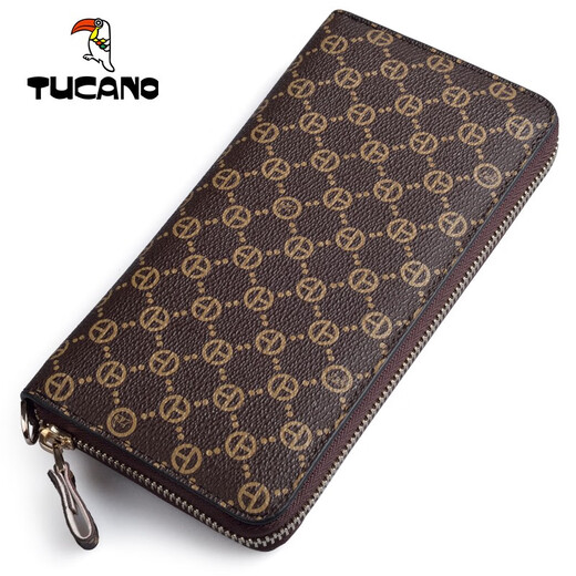 Holzspecker Herren Brieftasche Männer Lange Frauen Reißverschluss Brieftasche Koreanische Version Brieftasche Handtasche Clutch Handy Brieftasche lässig braun einfache Verpackung