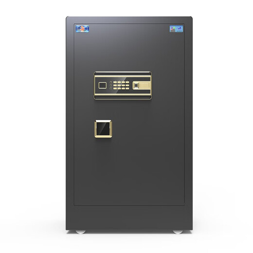 Tiger safe home office small safe all steel anti-theft can be inserted into the wall 80cm high single door - fashionable black password model (password + key)