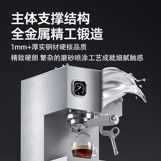 
Baicui Coffee Machine Dual Boiler Double Water Pump Household Retro Full Semi-Automatic Italian Coffee Machine with Steam Milk Froth Small All-in-One Machine Semi-Commercial PE3888 White-with Bean Grinder