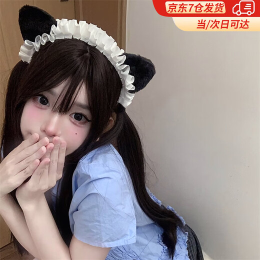 First encounter with cat ear headband, cat maid Japanese pure lust style, cute girlfriend female anchor Lolita headband, maid cat ear headband