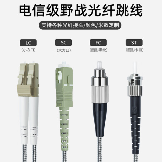 Youpuguang Field Optical Cable Outdoor Loop Base Station Multimode Fiber Jumper 2-core 4-core 8-core Low-smoke Halogen-free Drag Optical Cable Outdoor Tower Optical Cable Field Optical Cable Multimode Double Core LC-LC 5 meters