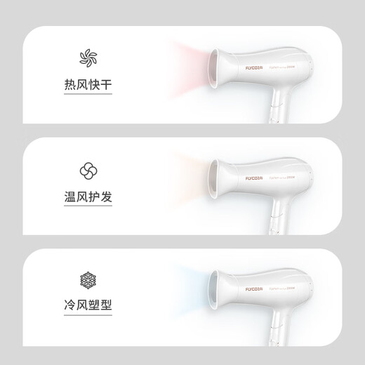 飞科电吹风机家用护发负离子大功率静音小型宿舍用学生速干吹风筒 飞科FH6296青春色1800W恒温护发