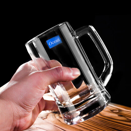 Ocean imported crystal transparent glass tea cup beer cup with handle large draft beer cup home hotel Munich small Munich 355mL
