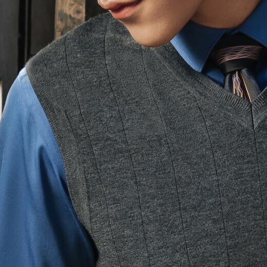 YOUNGOR wool vest for young and middle-aged men sweater vest dark gray L 105cm