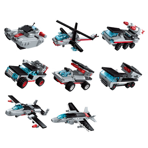 Enlightenment building blocks large aircraft carrier children's intellectual assembly toy aircraft carrier puzzle warship military boy gift 678 pieces 8 in 1 Liaoning aircraft carrier [with 8 figures]