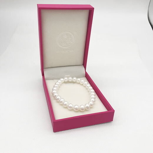 Drops of water form freshwater pearl bracelets, retractable elastic rope pearl bracelets, easy to wear and practical gifts, 7.3-8.3mm white pearls (Industry Specifications8-9mm)