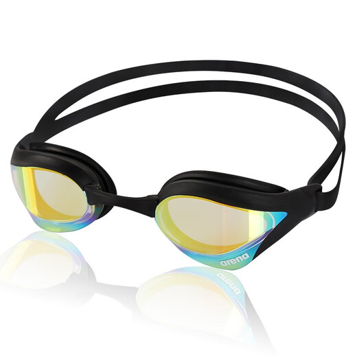 Arena swimming goggles imported professional competition high-definition anti-fog waterproof coating swimming goggles for men and women, black gold coating, imported with mirror box