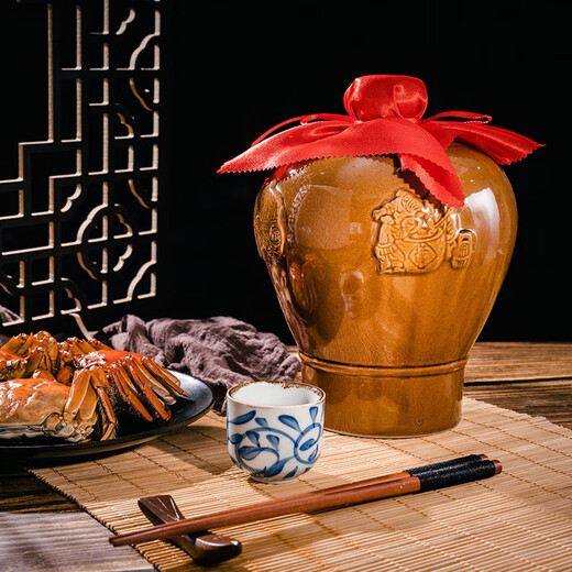 Tower brand pottery altar flower carving three years semi-dry Shaoxing rice wine 1.5L*6 jars full box plus rice wine