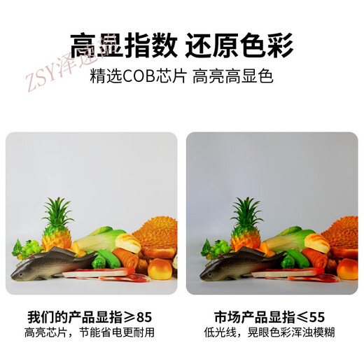 Zesuyun Fresh Lamp LED Fruit Shop Deli Special Lamp Vegetable Seafood Supermarket Ceiling Light Colored Light Track Spotlight Warm Yellow Light Black Shell 30W-Special for Delicatessen