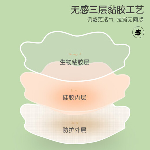 FitonTon 3 pairs of breast stickers for women silicone lifting breast stickers wedding dress push-up women's summer invisible nipple stickers suspenders anti-bump nipple stickers