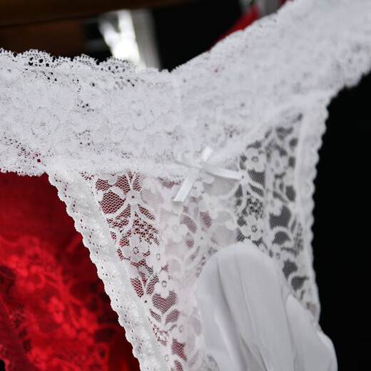 Long Night Sexy Panties Men's Sexy Lace Panties Stockings Shorts Sexy Thong Goddess Breathable White Oily-Ball Thong L Size 115-145Jin Jin is equal to 0.5 kg