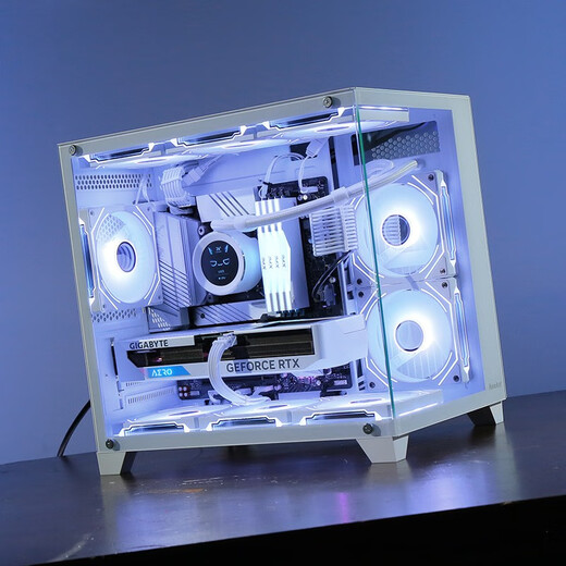 Gigabyte i5 14600KF/RTX5070Ti/5060TI Snow Eagle Ice Falcon water-cooled pure white sea view room network game live broadcast AI design rendering desktop home computer host three i5 14600KF丨5060Ti 16G