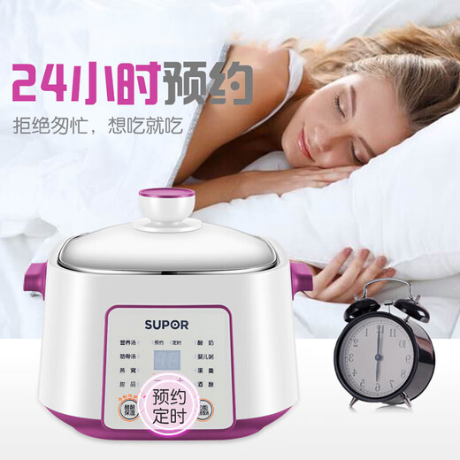SUPOR electric stew pot water-proof stew pot 2.2L large capacity intelligent reservation multi-functional bird's nest soup making machine household electric casserole electric stew pot DZ22YC818 2.2L