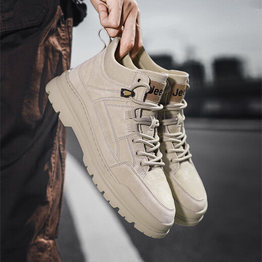 Jeep Jeep Schuhe Herren Frühlings- und Herbst Martin Boots mitten in atmungsaktiven Wanderschuhen Outdoor-Wüstenstiefel Casual Work Shoes Schuhe