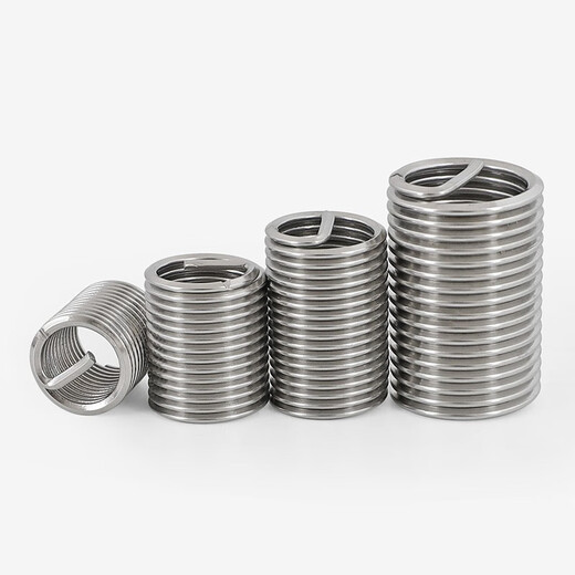 Bingneng 304 stainless steel fine tooth thread braces dense tooth protective sleeve screw sleeve steel wire sleeve spring repair steel sleeve screw sleeve M12*1.25*2D 20 pieces