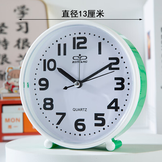 Elderly large-character clock desktop display clock face clear bedside student children desktop 2024 latest alarm clock 8016 round blue