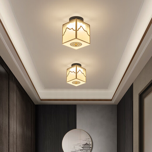 
Suyin new Chinese-style aisle lights, all copper entrance lights, corridor lights, simple modern entrance lights, balcony small ceiling lights, 9922 9922 single head [E27 light source*1]