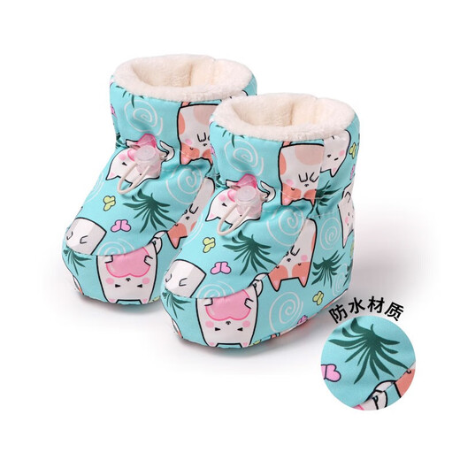 Dora Mag Baby-Baumwollschuhe plus samtweiche Sohle-Schuhe für Neugeborene 0-12 Monate im Herbst und Winter, die Baumwollausschnitten und -verdickung des Babys, Schuhfußabdeckung, Schneeflockenhirsch [mit Waterfestigkeit des Samtes] Größe 12 (innere Länge 11 cm) empfohlen 0-6 Monate empfohlen