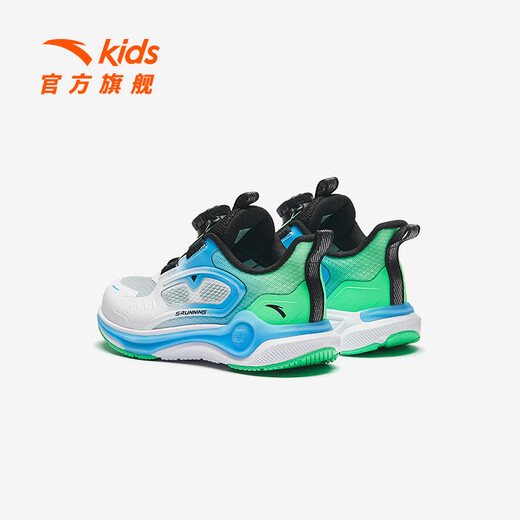 Anta-Startnummer 丨 Kindersportschuhe Jungenschuhe 2025 Frühlings- und Herbst-Profi-Laufschuhe Casual Schuhe weiße/blau/coole Grün/Schwarz 9903-3 [Mesh atmable] 30