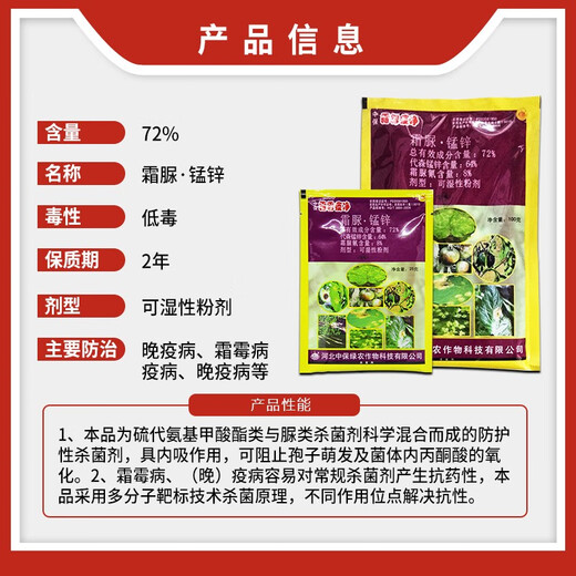 Jiwu Downy Mildew Phytophthora Crimonylurea Manganese Zinc 72% Cucumber Tomato Late Blight Downy Mildew Phytophthora Pesticide Jiwu Pesticide 25g