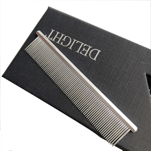 DELIGHT pet grooming comb, cat and dog comb, ragdoll cat knotting comb, Teddy Bichon dog grooming artifact, hair pulling comb, Silver Fox DL190 face comb (10*2cm)