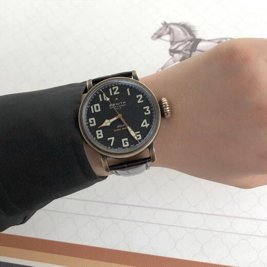 
[Second-hand 99 new] Zenith ZENITH Pilot Series Automatic Mechanical Men's Watch 45mm Waterproof Luminous Fashion and Casual Swiss Watch Gift for Boyfriend 29.2430.679/21.C753 Bronze