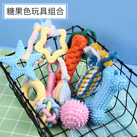 Huayuan pet tools dog toys resistant to bite grinding teeth stick dog pet bite rubber bone Corgi Pomeranian puppy small dog supplies glowing colorful balls
