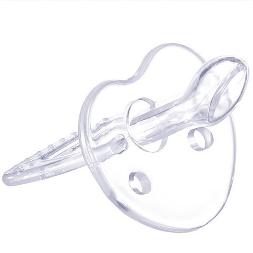 Yoshida Hisamori transparent pacifier round head flat head baby silicone bite-resistant baby super soft sleeping type sucking stick 1 pack daily use - nipple type transparent style
