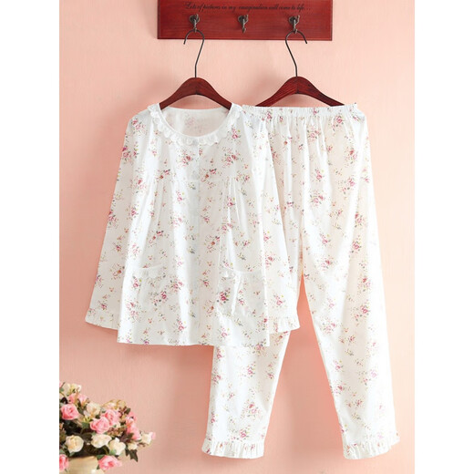 Pyjamas de serre-serre en coton mimanmei pour les femmes au printemps et à l'été à manches longues fraîches pyjamas de coton pur à fleurs fraîches