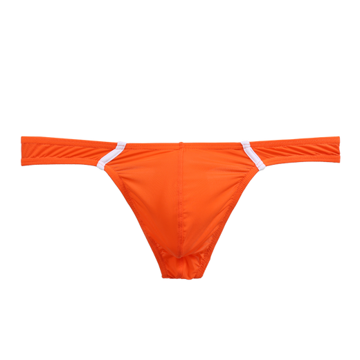 Moweike men's underwear ice silk thong underwear ultra-thin breathable sexy U protruding underwear men's thong underwear blue 1 pair M