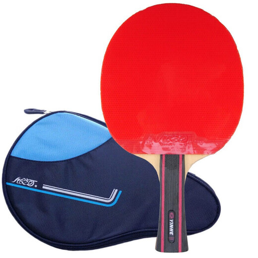 银河 乒乓球拍横拍单只06B 六星6星双面反胶附拍套