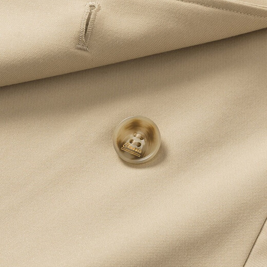 Xiangying (xiangying) khaki windbreaker women's mid-length 2026 spring new suit collar double-breasted British style casual jacket khaki S